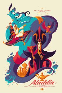 Aladdin | 25 Beautifully Reimagined Disney Posters That Capture The Magic Of The Films