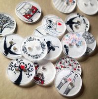 make your own buttons out of shrink plastic. "Shrinky Dinks" Cute!