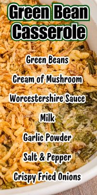 This green bean casserole with Worcestershire sauce recipe is a delicious twist on the classic side dish. Perfect for Thanksgiving or any holiday table, and easy to make with simple ingredients!