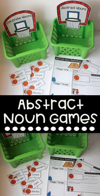 Abstract noun game packet and quiz that is perfect for literacy centers and test prep.