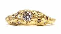 Katherine Bowman 18ct yellow gold 'Nomad' ring with white and champagne diamonds