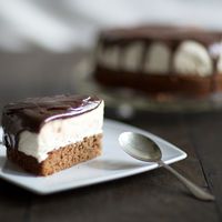 This rich, indulgent chocolate, hazelnut and Baileys ice cream cake recipe is the perfect way to finish a dinner party or would be great served as an alternative celebration cake to wow your family and friends. You do need to make the ice cream the day before so make sure you leave enough time to create this showstopper!