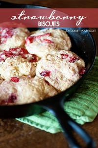 Glazed Strawberry Biscuits #recipe by bunsinmyoven.com