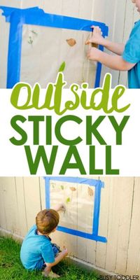 Outdside Sticky Wall: Create a fun outdoor activity for toddlers and…