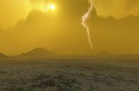 Researchers think they know why Venus doesn’t have as many volcanoes as Earth. Above: Artist's impression of the surface of Venus, showing its lightning storms and a volcano in the distance. Credit and ©: European Space Agency/J. Whatmore