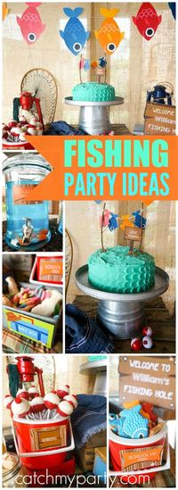 You have to see this “Gone Fishing” themed party! See more party ideas at CatchMyParty.com!