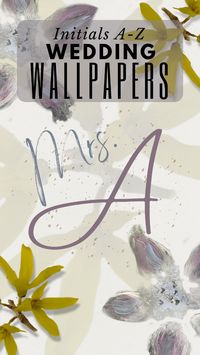 Initials A-Z Phone Wallpapers | Wedding Day Phone Wallpaper | Mustard & Lavender Theme by Whimsy’s Chance