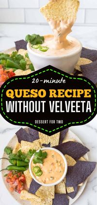 The Cinco de Mayo food you're looking for! This easy dinner recipe for two is ready in just 20 minutes. Made without Velveeta, this small batch queso is just perfect! Check out what to serve with this dip!