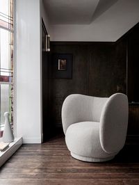 ferm LIVING Bouclé Rico Lounge Chair in Off-White