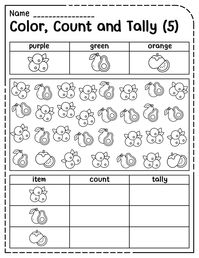 Fun with Tally Marks Worksheets for Kindergarten Bundle! Are you ready to make learning math a blast for your little ones? Dive into our awesome Tally Marks Bundle packet, packed to the brim with 45 engaging worksheets designed specifically for preschool, kindergarten, and 1st grade kiddos.