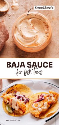 This tangy and creamy baja sauce is a copycat of the famous taco bell recipe and is perfect for not only fish tacos but also as a dip, spread, or drizzle for other mexican-inspired dishes. Try it on soft chicken tacos, baked tacos, and even juicy chicken burgers! Plus, it's a great addition to grilled meats and vegetables. This recipe is versatile, flavorful, quick and easy to make. Check out the full recipe on my blog along with baja fish tacos & cabbage slaw recipe.