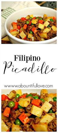 Here's an easy and super budget friendly recipe that I cook for my family that never fails to remind me of my home. Just a few ingredients and it doesn't involve hard to find ingredients. We love having this Filipino Picadillo recipes over our rice!