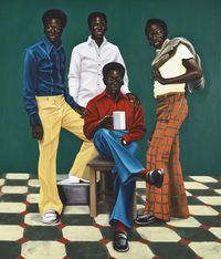 "Sideburn Brother" Oil on Canvas 220cm x 190cm 2021 Artist: Peter Uka @peter_uka #peteruka