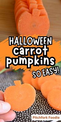 Carrot pumpkins are healthy Halloween snacks. Healthy Halloween snacks have never been more fun! Fight off all the sugar this Halloween season with a healthy snack made with carrots. Learn how to cut carrots into pumpkin shapes!