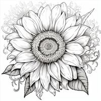 Sunflower Adult Coloring Pages Floral 50 Printable Digital Downloads - Etsy