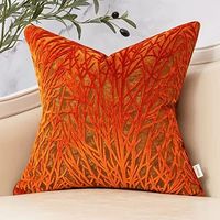 Burnt Orange Twigs Throw Pillow Cover Branches Velvet Cushion Case Neutral Pillowcase for Sofa Couch Bedroom Living Room Home Decor,18x18 Inch Description and features Package : 1 Branches velvet lumbar throw pillow COVER. (Please Note: PILLOW COVER ONLY, NO CUSHION INSERT) Modern throw pillow cover size: 18 x 18 Inch / 45 x 45cm. Please allow 1~2cm deviation because of handcutting and sewing.(Pattern is only on the front) Made of luxurious velvet, feeling soft and comfy, bringing luxurious desi