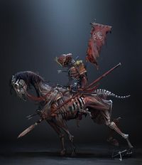 Great horse muscle study and colors. (Zombie Cavalry by Li Kam)