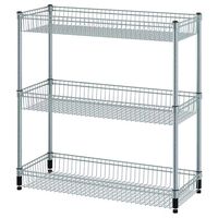 OMAR shelving unit with 3 baskets, galvanized, 92x36x94 cm (361/4x14x37") - IKEA CA