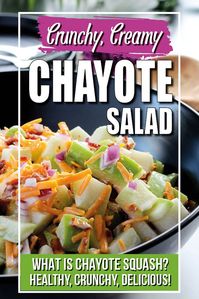 This Chayote Salad recipe is the perfect intro to chayote squash! It's one of the summer squashes, a bit like zucchini. If you're wondering "what is chayote" or how to cook it, check out this post! We talk about the health benefits, how it's common in Mexican food and Latin American dishes, and share one of our most recent recipes, chayote squash salad with a creamy, tangy dressing. (And in case you're wondering, yes, it's a keto / low carb vegetable. #chayote #salad #keto