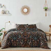 PRICES MAY VARY. Design: Bohemian wildflower garden Blue and Orange floral pattern creates a farmhouse and vintage look. This cottagecore design will compliment any bedroom in your home. Set and Dimensions: 1 Full / Queen Duvet Cover (90 in x 90in) and 2 Standard Shams (20in x 26in). (Does not include comforter insert) Materials and Care: Brushed Microfiber – Extremely soft and wrinkle resistant. Machine washable. Tumble dry low. Features: Hidden zipper closures on both duvet cover and sham make