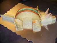 My son's obsession as he turns three is dinosaurs! So, what better cake than a triceratops for our three year old's birthday cake! W...