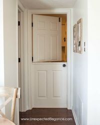 I thought we could do something a little different today!  A majority of the time I show you a project and then never give an update on how the project has held up over time...so I thought I should start! ;)  Do you remember my dutch door that I made from our cheap hollow core …