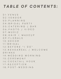 Are you a bride-to-be planning a wedding?! If so, then you NEED this master wedding planner checklist!  As a 2024 bride who has been planning a wedding for 2 years, I combined my type A / organized / planner personality, along with my wedding planner's expertise to bring you a checklist of things you may not be thinking about! Instead of creating a to-do list by time (12 months out, 8 months out, 6 months out, etc.) I found that a checklist by category (venue, catering, bridal party, decor, etc.) is way more helpful for organizing your tasks! ------------------------------------------------------------------------------------------------ ⭐ This listing is specifically for digital files, allowing you to completely edit & customize ⭐ No physical items will be shipped. Included in this offer