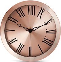 Amazon.com: Bernhard Products Copper Wall Clock Large 14-Inch Metal - Silent Non Ticking Quartz Battery Operated Clocks Decorative Roman Numerals for Home Living Room Bedroom Dining Room Office Decor: Kitchen & Dining