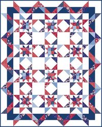 Summer Jubilee Hometown Stars Large Throw Cotton Fabric Quilt Kit