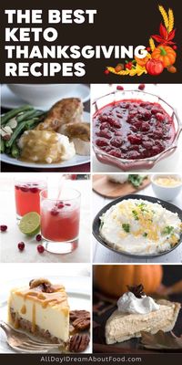 The ultimate collection of keto Thanksgiving recipes! A full meal plan including drinks, appetizers, sides, and desserts. You can enjoy all your old favorites without blowing your keto diet.