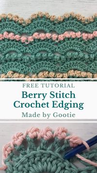 A Different Crochet Bobble Border: Berry Stitch Crochet Edging Free Tutorial Made by Gootie