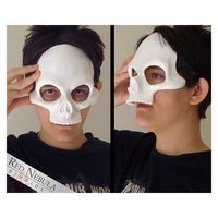 Human Skull Half Mask Blank, Resin Skeleton Mask, Halloween Mask, Grim... ❤ liked on Polyvore featuring home, home decor, skeleton home decor, masquerade mask, skull home accessories, skull home decor and halloween home decor