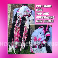 32" Hot Pink, Black & Silver Girls Homecoming Mum; Ready to ship (unless add personalization)! NOT a custom order!!