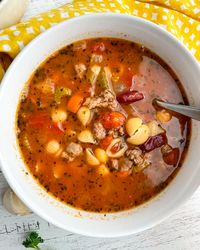 HIGH PROTEIN MINESTRONE SOUP - Nutritionist Mom