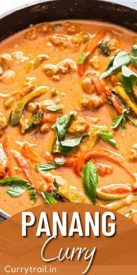 Thai chicken panang curry is a rich curry with complex flavors. You’ll need under 30 minutes to make this bright and hearty Thai Panang Curry. #Thaicurry #panangcurry #chickencurry #chickenrecipes #chickenfordinner #panangchickencurry #Thaichicken