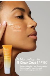 What it is: Potent vitamins and bio-fermentation technology enrich a clear sunscreen for supercharged preventive aging protection.Who it's for: Ideal for balanced, oily, dry, combination and sensitive skin types.What it does: The SPF formula nourishes and protects against early aging with high-level, free-radical-fighting SPF. It recharges antioxidant levels depleted by sun and environmental exposure. SPF is your greatest weapon against skin-damaging UV light, but it isn't perfect. SPF 50 blocks