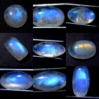 Stone Name = Rainbow Moonstone Stone Item =   Moonstone Cabochon  Stone Weight = See In Variation Stone Size = See In Variation Stone Shape = See In Variation Stone Quantity = 1  Stone Treatment = 100% (Natural ) Stone Quality = AAA