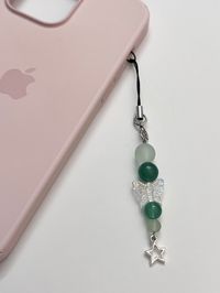 > a pretty and cute accessory you can attach on your phone case, bag, backpack, or wherever! > Length: ~2.25 inches (not including the lobster clasp)                  ~4.5 inches (including the lobster clasp) > this listing comes with one charm  > order comes with extra stickerz / freebies  (ﾉ◕ヮ◕)ﾉ*:･ﾟ✧