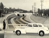 1939: Overlooking the freeway to Pasadena under construction.