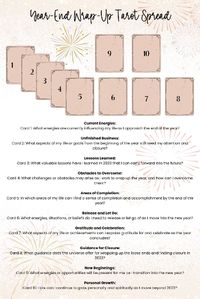 Use this tarot spread to see what you need to wrap up and leave behind in this year closing out; and how to prepare yourself for the best new year yet! #tarotcardreading #tarotspread #newyearstarotspread #tarot