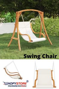 Whenever you feel like spending some relaxing time on the patio or in the garden, this solid bent wood swing chair is a perfect retreat! The swing seat is made of solid bent wood, which is sturdy and suitable for outdoor use. The teak finish gives it a unique look. The chair is ergonomically shaped to offer you optimum comfort while relaxing. #shopystore #swingchair #chair #swing #cushion