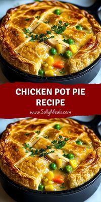 Looking for a comforting dinner idea? Try this delicious Grandma's Chicken Pot Pie recipe! This classic dish is the perfect recipe for a cozy night in or a family dinner. Packed with tender chicken, hearty vegetables, and a creamy sauce, this homemade pot pie is sure to become a favorite. Whether you're cooking for two or a crowd, this recipe is easy to make and always a crowd-pleaser. Serve it up for lunch or dinner, and enjoy the warm, comforting flavors of this timeless dish.