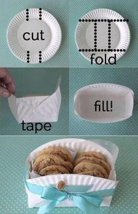 What a fun idea for the kids! Make paper plate boxes and put cookies, candy, or anything inside as a gift!  #FoodFun #EasyGifts #GroceryGifts