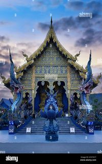 Download this stock image: Wat Rong Suea Ten, Blue Temple in Chiang Rai, Thailand - 2C31N17 from Alamy's library of millions of high resolution stock photos, illustrations and vectors.