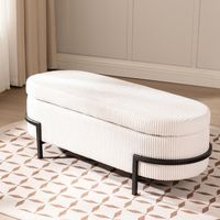 PRICES MAY VARY. 📶Large Storge Space: Overall dimensions: 42.5"W x 15.7"D x 15.7"H; storage dimensions: 37.8"L x 12.8"W x 7.1"H.This ottoman bench has a large hidden storage space (Volume capacity: 50L) for you to set additional clutter, helping you organize your room efficiently. 📶Comfy Corduroy Material: This upholstered bedroom bench is covered with soft corduroy fabric, which is gentle and skin-friendly to touch. The high-density foam seat cushion provides ultra comfy sitting experience fo