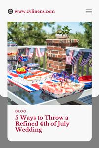 The Fourth of July is a fun holiday for the whole family, so it's no wonder that, as the years progress, so does the trend of throwing a refined 4th of July wedding. Check out these tips and tricks. event decor event planner event decorations wedding decor ideas wedding decorations on a budget wedding decor style wedding decor inspiration