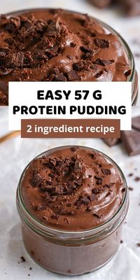 This homemade Protein Pudding is the best high protein snack. Made with 2 ingredients and no sugar, this healthy pudding packs 57 grams of protein in a bowl. Have fun experimenting with flavors!