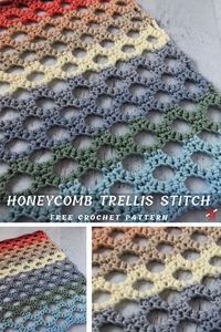 Awesome Crocheted Honeycomb Stitch Free Pattern. It works up fast and easy with the basic repeat of the written pattern and it just uses a few basic crochet stitches, so it's intended for upper beginners who has a few projects under their belt. Enjoy