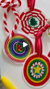 Kimbo- on Instagram: "This is one of my favorite kids craft camp project!!! Comment CHRISTMAS ORNAMENT and I’ll send the full instructions to your DMs! 🎄"