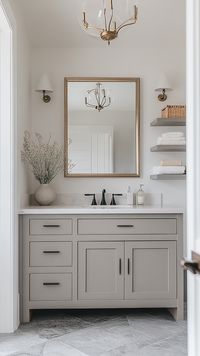 gray bathroom vanity